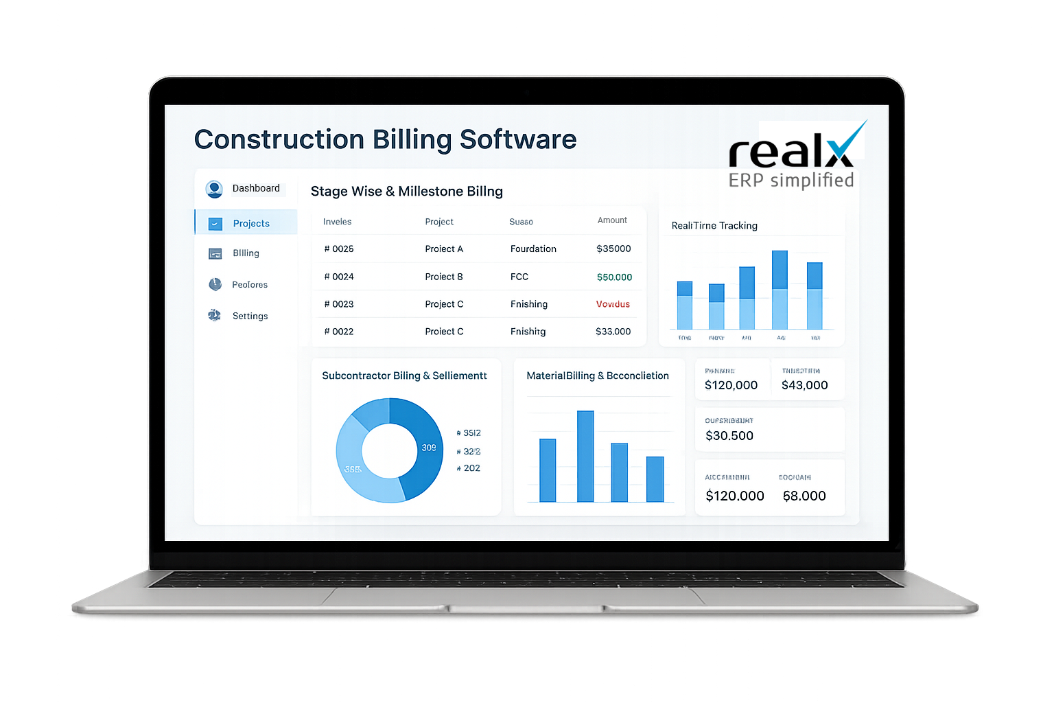 Construction Billing Software Dashboard